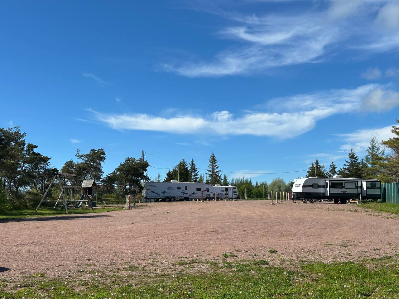 Wide view of the RV sites and playground